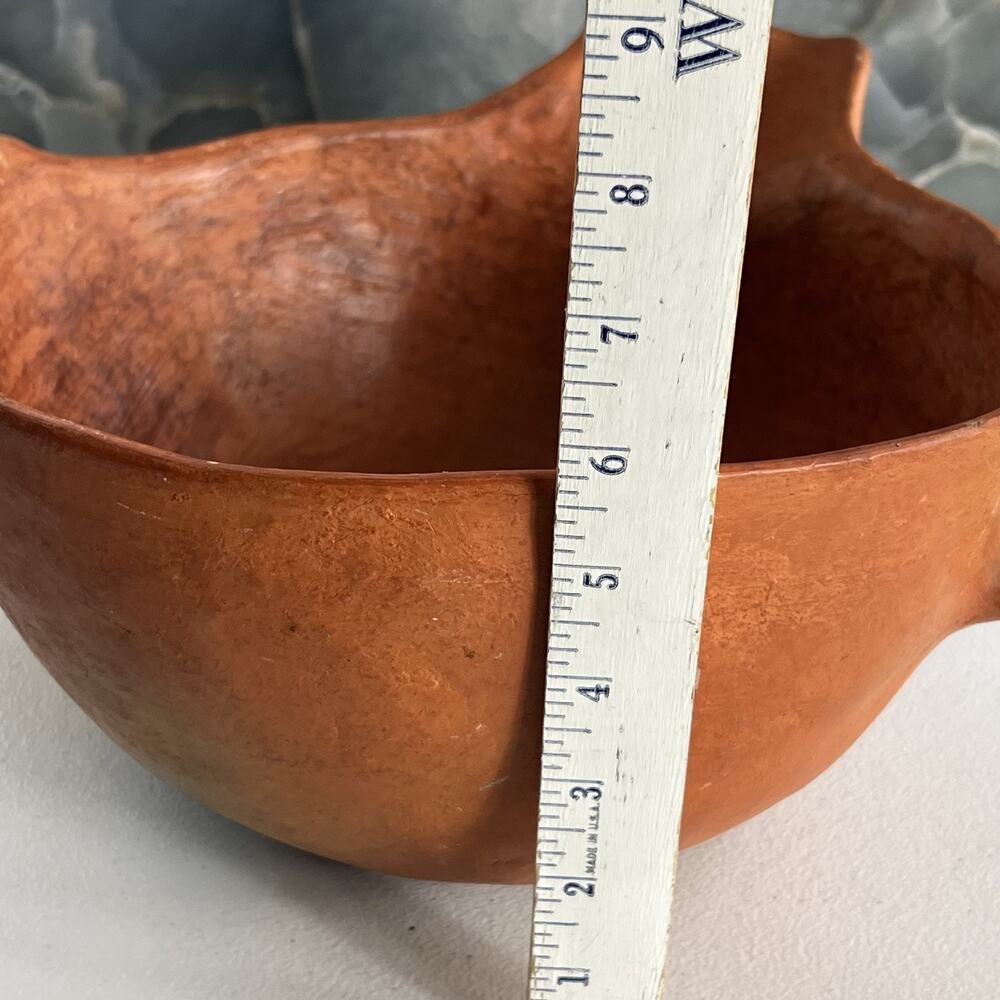 Handmade Terra-cotta Clay Art Pottery Handle Spout Bowl - Picture 11 of 12